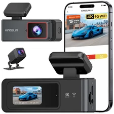 4K Dash Cam Front & Rear – 64GB SD, WiFi, G-Sensor, Parking Monitor