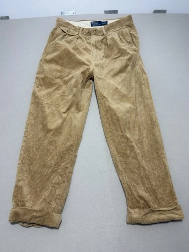 Polo Ralph Lauren Whitman Corduroy Trousers Mens W30 L32 Beige Relaxed Fit Cords