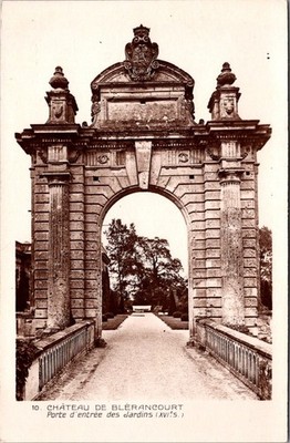 Vintage Chateau de Blerancourt France Garden Gate RPPC Photo [AB]