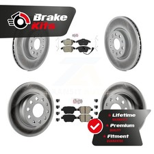 Front Rear Semi-Metallic Pad Coated Brake Rotor Kit For 2011-2014 Volkswagen GTI