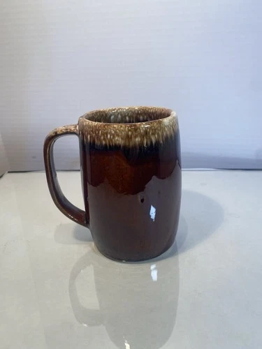 Vintage Hull 'Oven Proof' Brown Drip Glaze Oversized Mug - USA - 5"