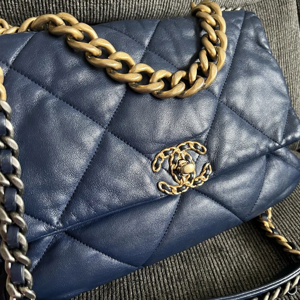 CHANEL 19 Large Quilted  Flap Bag Preowned Authentic - Image 4 of 4