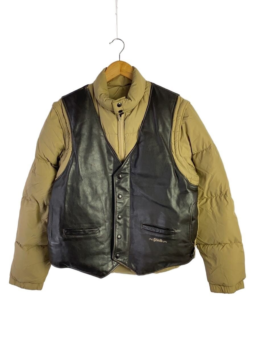 Schott Down Jacket 42 Nylon Beige  Lightweight Wi… - image 1