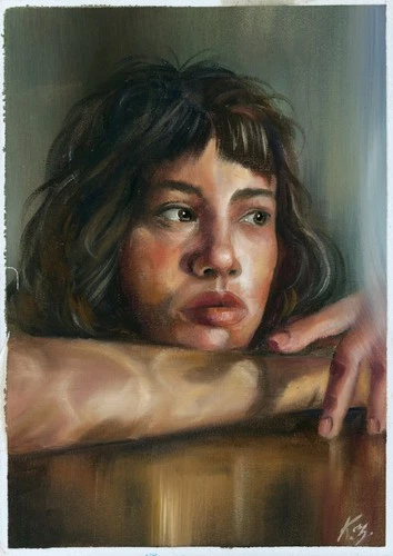 original painting A4 115ZvK artwork oil paints mod