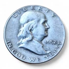 1952 P  Franklin Half Dollar Coin - 90% Silver - Circulated