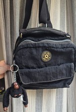 KIPLING CANDY NYLON BLACK BACKPACK RUCKSACK CROSSBODY BAG + MONKEY