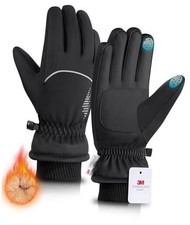 Winter Gloves Women Men, Thermal Ski Gloves for Cold Weather Medium Peat Black