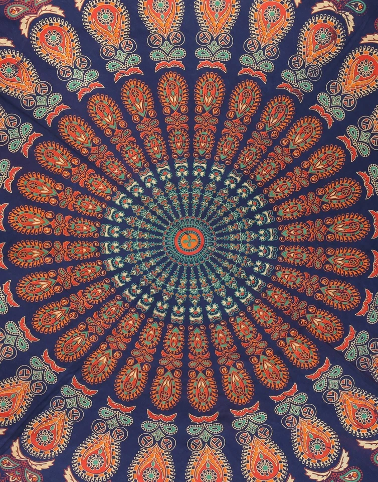 Boho Mandala Roundie Gitano Hippie Tapiz Decorativo Algodón Mantel Meditar... Foto 4 de 4