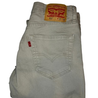 Levi's 511 Slim Fit 31x32 Men's Tan Khaki  Stretch Cotton Pants 04511-0925