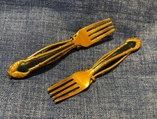 Antique Gold Tone Fork Barrettes
