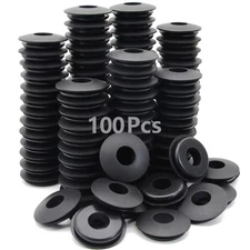 Grepspud 100Pcs Glad Hand Seals Rubber Truck Gladhand Seals Black Poly
