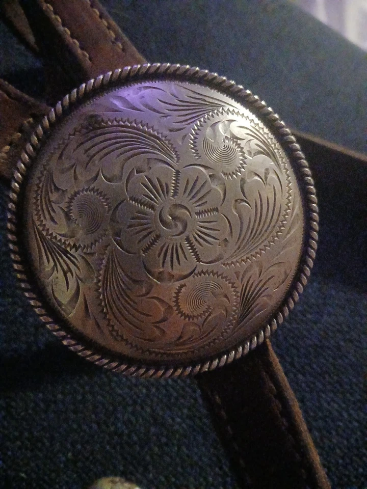 Black Padded Leather Breast Collar Chest Plate Full Horse Leather Silver - Image 3 of 3