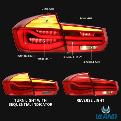 LED-Rückleuchten für 2013-2018 BMW 3er F30 F35 F80 Dynamische BlinkerWird Paar - Afbeelding 11 van 12