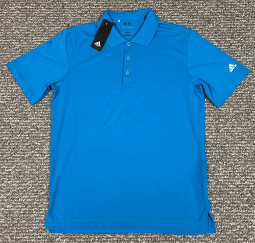 New Adidas Pure Motion Golf Polo Short Sleeve Dri Fit Men's Medium Blue Shirt