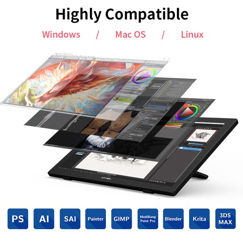 XP-Pen Artist 24 23,8 pollici 2K QHD tablet da disegno 127% sRGB stilo senza batteria - Foto 9 di 12