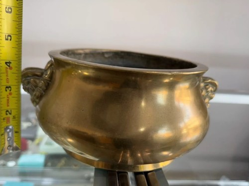 Large Antique Chinese Early 1900s Bronze Incense Burner with Xuande Mark - Picture 21 of 22