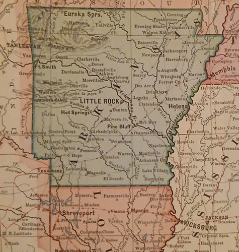 Antique Colorful Dated 1885 Map Of The Southern States Of AK, TN, LO, MS... - Picture 7 of 10