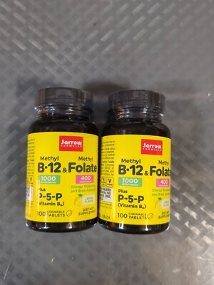 2 Pk Jarrow Formulas Methyl B-12 Lemon Flavor 1000 mcg 100 Chewable Each 08/24