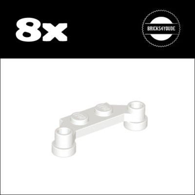Lego    4590   Plate 1 x 4 Offset   White / Weiss   8x   NEU