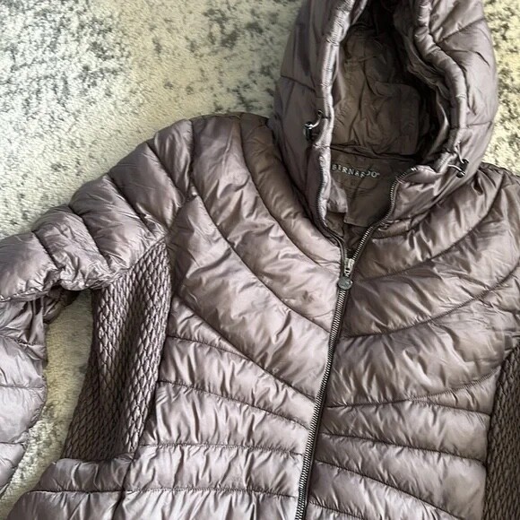 Bernardo hooded packable down jacket brown 2XL - image 2