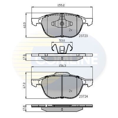 For Ford Focus MK2 1.6 TDCi Genuine Comline Front Brake Disc Pads Set
