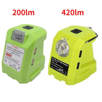#ad LED Work Light For RYOBI 14.4V 18V Li ion Battery Dual USB Adapter Spotlight $16.99