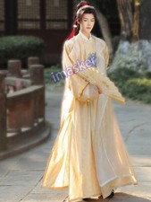 Asian Chinese Style Traditional Clothing Ming Dynasty Hanfu Men Robe Round Neck