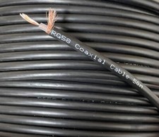 30m Black RG58 50 Ohm Stranded Coax Coaxial Cable CB Radio Ham Aerial etc