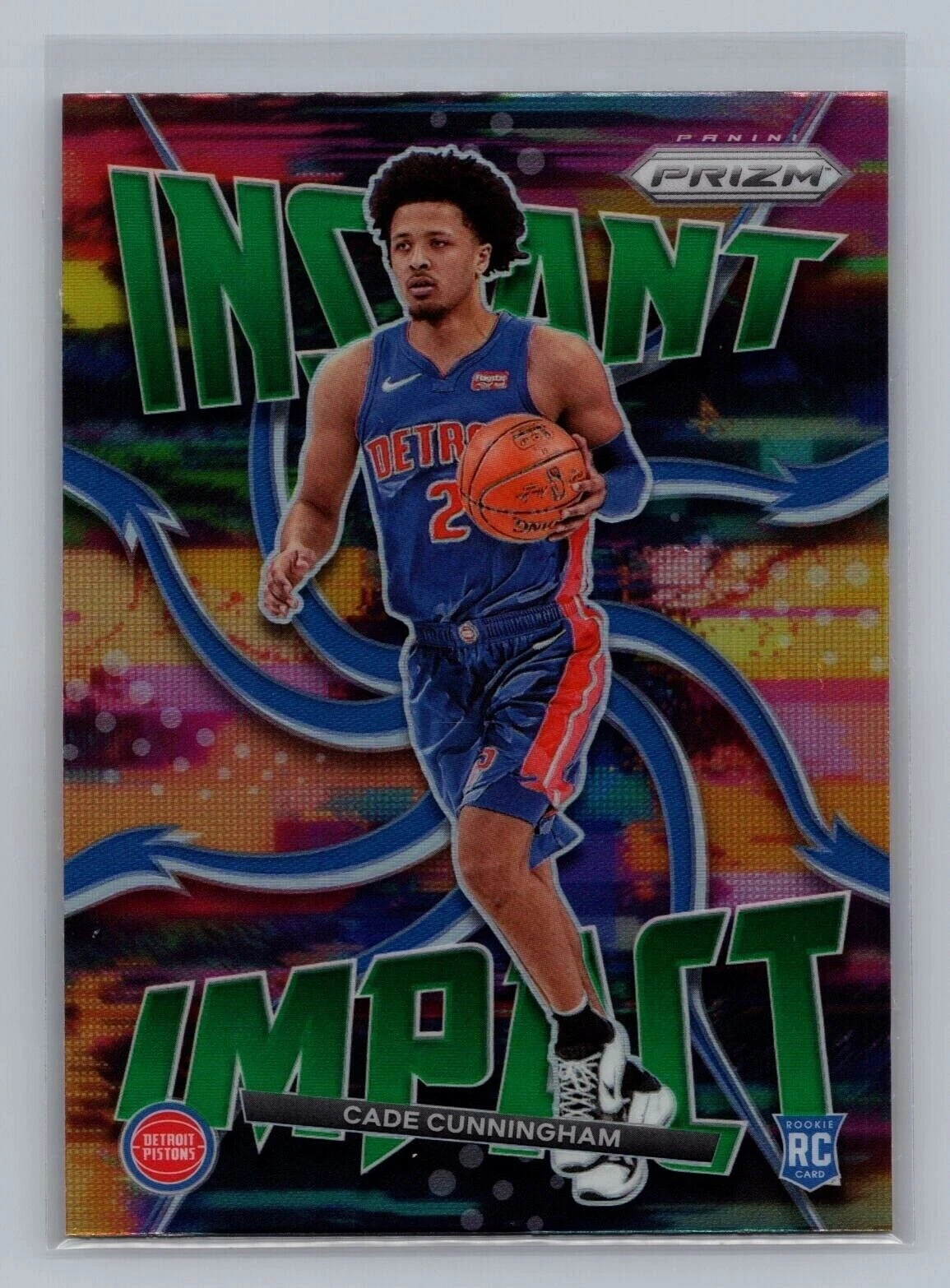 CADE CUNNINGHAM RC 2021-22 PANINI PRIZM INSTANT IMPACT GREEN ROOKIE
