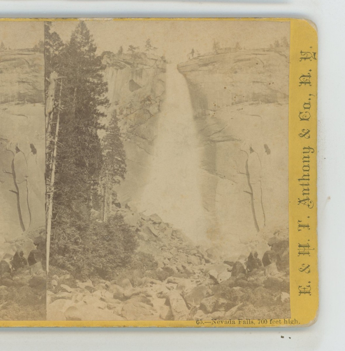Nevada Falls Yosemite CA California E&HT Anthony Stereoview c1870