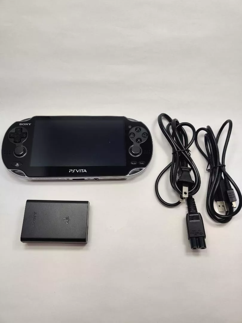 SONY PS Vita PCH-1100 Crystal black Console Charger Excellent