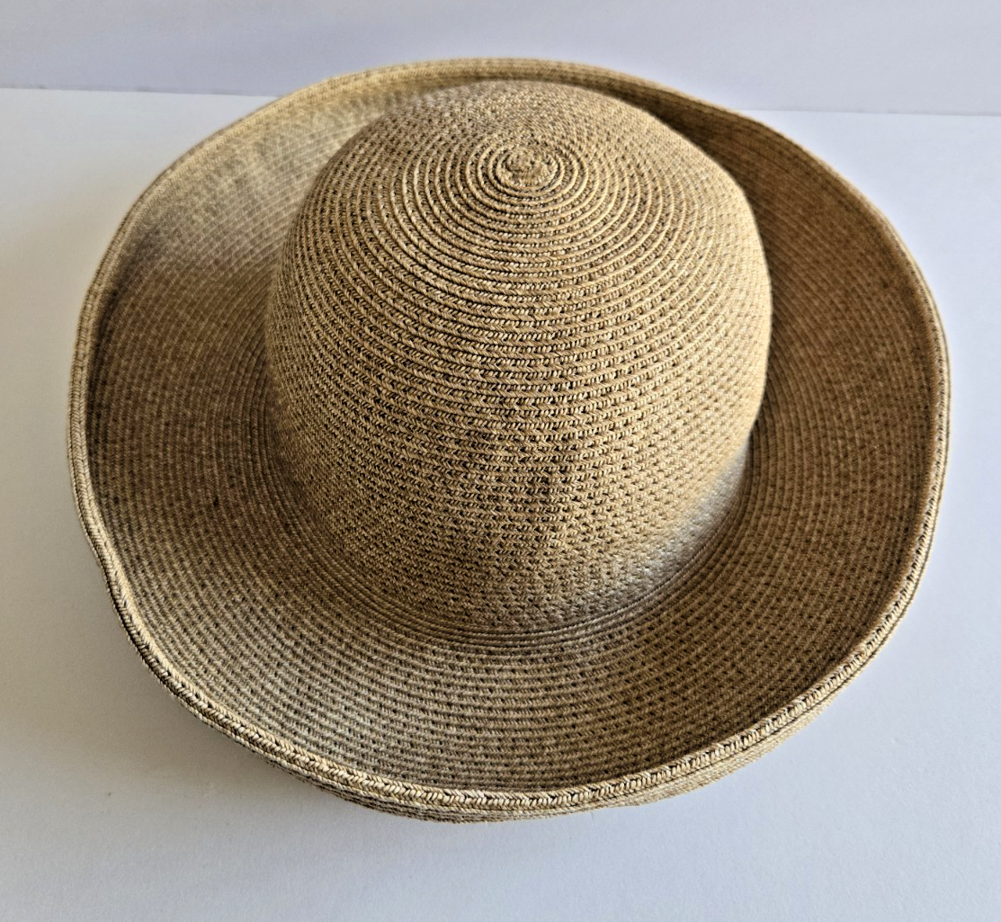 ERIC JAVITS Tan Sun Hat Squishee Straw Packable Travel 4  display picture 1