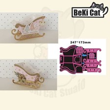 3D Santa Sleigh Gift Box Cutting Dies Stencils DIY Scrapbooking Decorative Craft