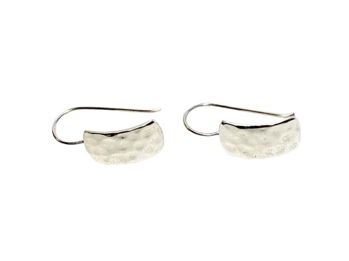 VTG Retired Silpada Sterling Silver Hammered Rectangular French Hook Earrings - Picture 21 of 24