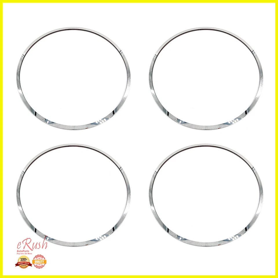 Conjunto de decoração de tampas de cubo de roda aro placa de aço plana universal acabamento cromado 16" - Imagem 3 de 4