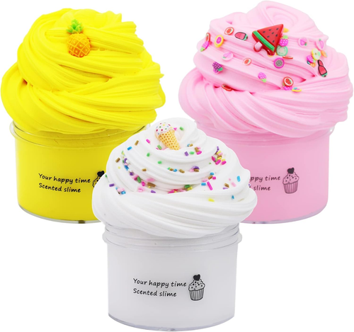 Butter Slime Kit for Girls 3 Pack,Party Favors Stretchy and Non-Sticky, Stress R