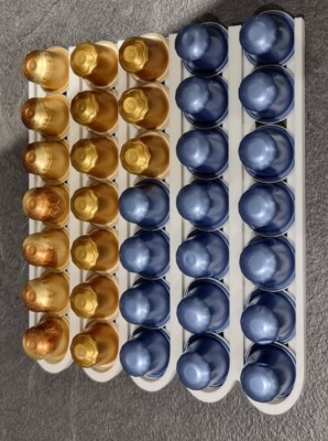 Nespresso Kaffeepad/Kapseln Halter - Wandmontage oder unter Regal lang 5-reihig 