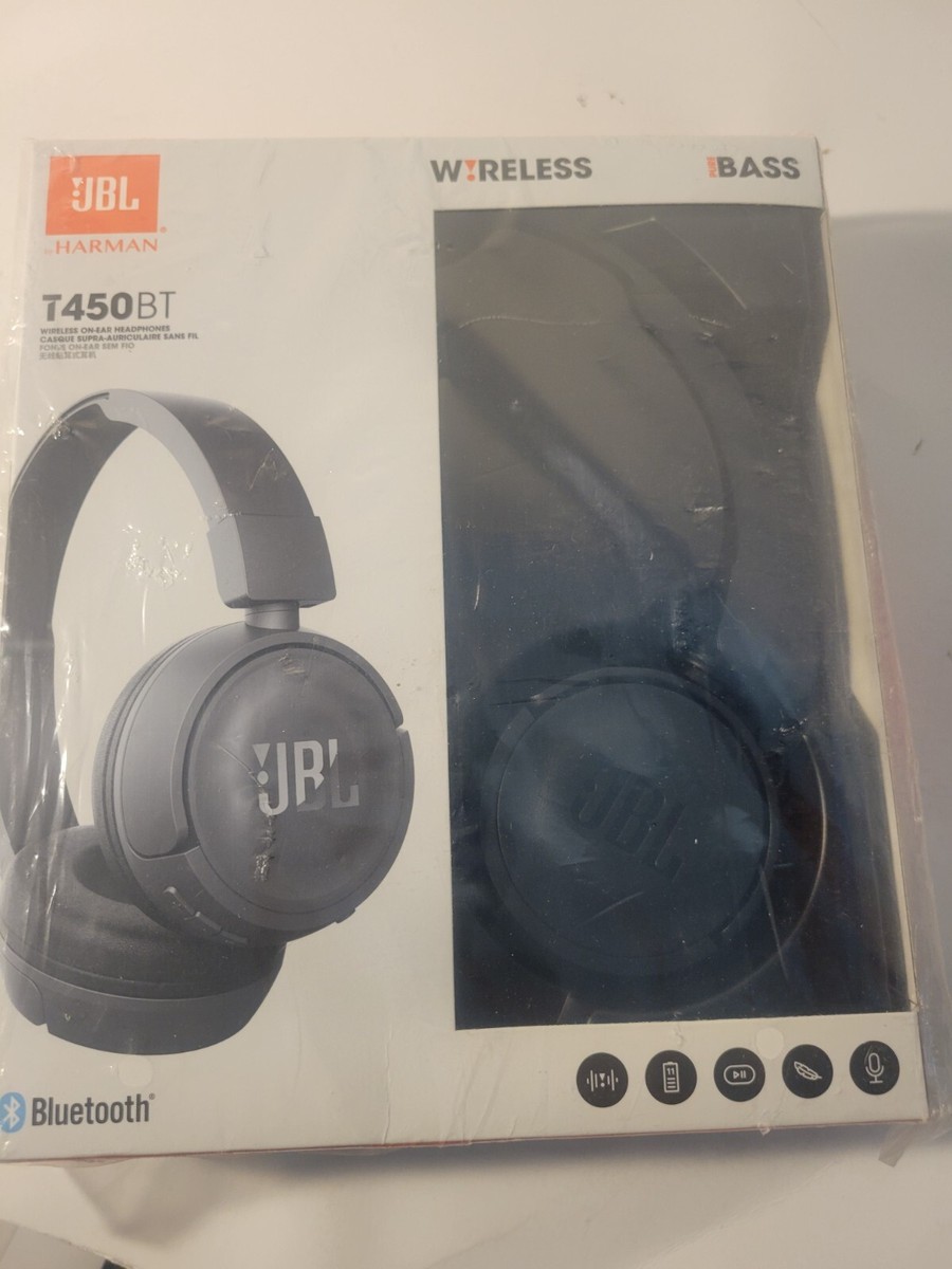 💥NEW! JBL T450BT Wireless Bluetooth On-ear Headphones - Black +