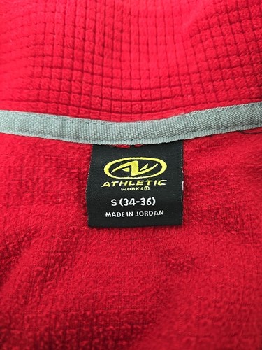 Athletic Works - Red / Black Mens Light Fleece Jacket Small ( 34-36) Full Zip. - Picture 3 of 7