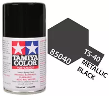 Tamiya 85040 TS-40 Metallic Black Lacquer Spray Paint 100ml - US