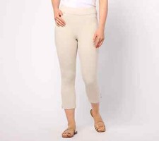 Belle by Kim Gravel Reg Coastal Crop Perfect Ponte Pants-Sand Bar-Reg 4-A640318