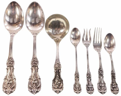 7 Antique Reed & Barton Sterling Silver Serving Spoons Forks Marked No Mono 359g
