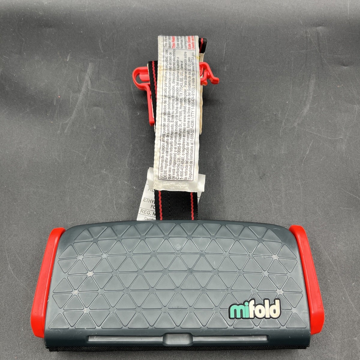 MIFOLD Grab Go Portable Compact Car Booster Child Seat Gray