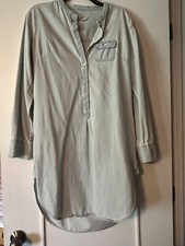 Women's Shirt Dress Small Denim Blue Light Wash Button With Pockets
