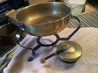 VINTAGE FONDUE CHAFING SERVING CANDLE WARMING PAN — photo 4