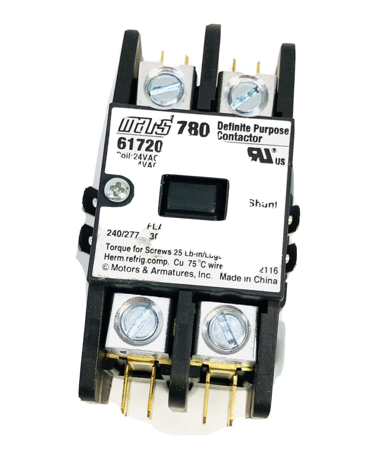 MARS # 61720 DEFINITE PURPOSE CONTACTOR 30 AMP 24V POWER POLES 1+ SHUNT ...