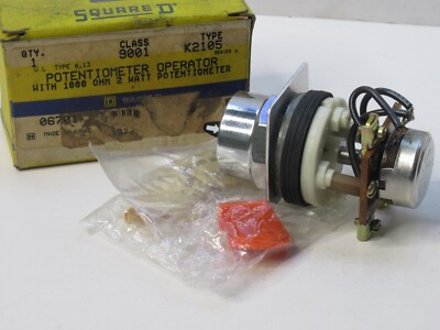 (NEW) SQUARE D K2105 Series H Class 9001 1000 ohm 2W Potentiometer Operator