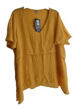 Image of Ladies Yellow/Orange Tunic Top Size 26/28 Evans Avenue. New With Tags Gift Party
