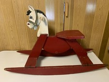 Vintage Wooden Rocking Horse Painted Child  s Toy 36"x23"x13" antique