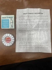 Vintage Walk-A-Matic Pedometer Open Box With Paperwork Made in Japan